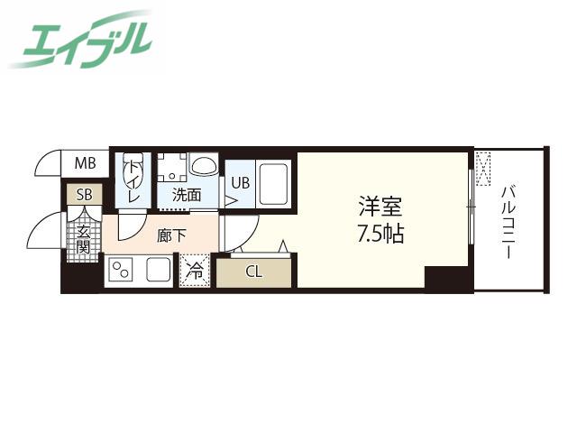 S-RESIDENCE表町(1K/14階)の間取り写真