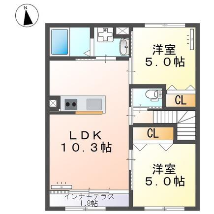 グランノヴァ(2LDK/2階)の間取り写真