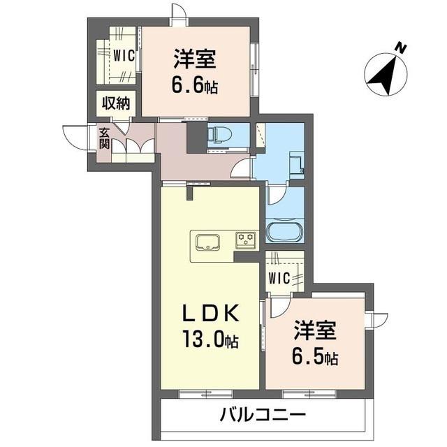 リアン ブルーム(2LDK/3階)の間取り写真