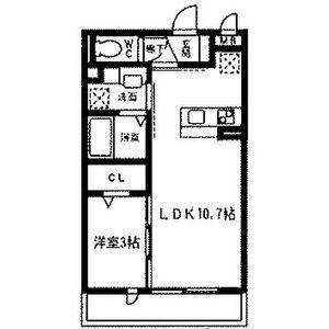 ハイデンス原木中山 A棟(1LDK/1階)の間取り写真