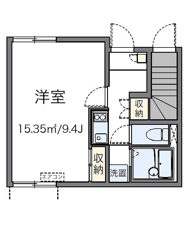 わかば 1(1K/1階)の間取り写真