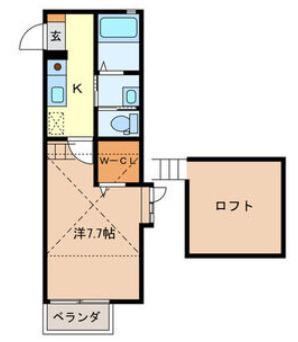 ラ・ヴィ―ニュIII(1K/2階)の間取り写真