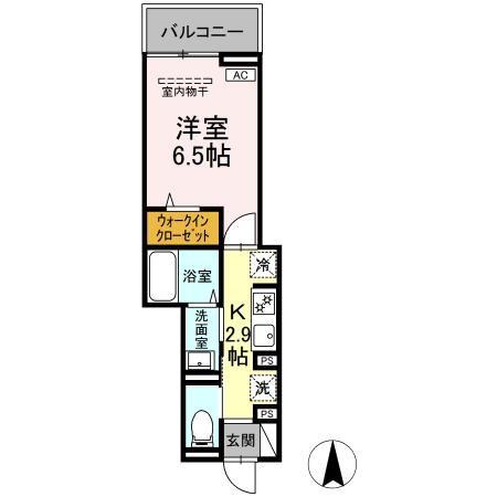セレスティア六町(1K/3階)の間取り写真