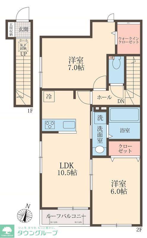 LINERA II(2LDK/2階)の間取り写真