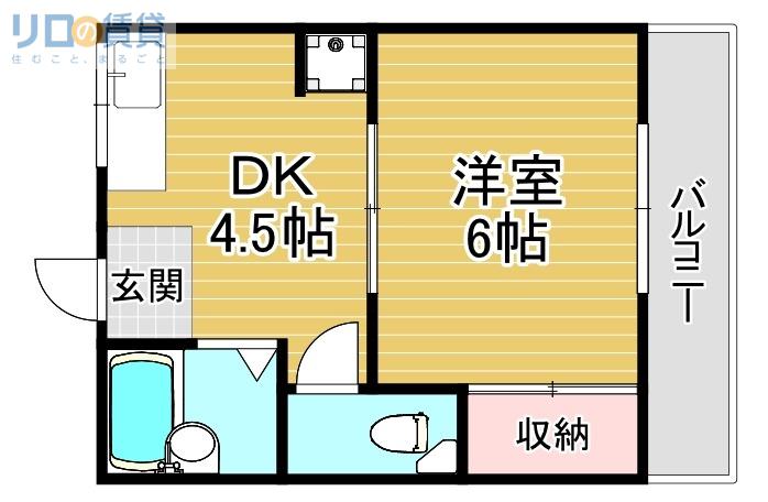 小川マンション(1DK/3階)の間取り写真