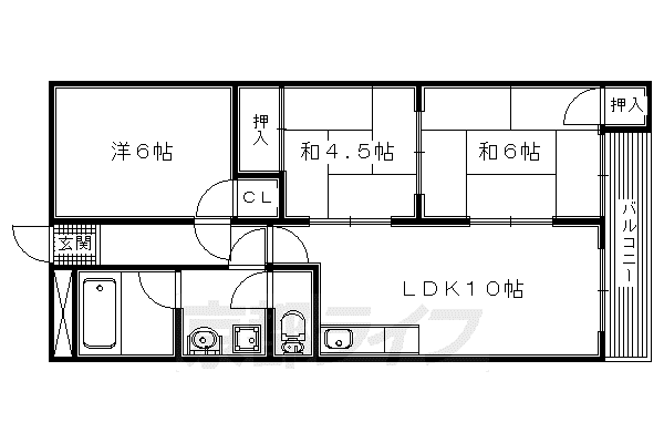 サンローズ(3LDK/2階)の間取り写真