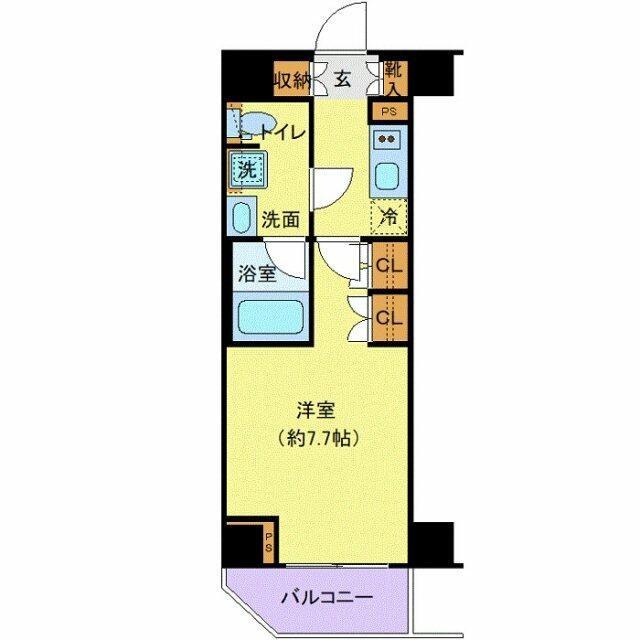 GENOVIA南千住VISKYGARDEN(1K/4階)の間取り写真