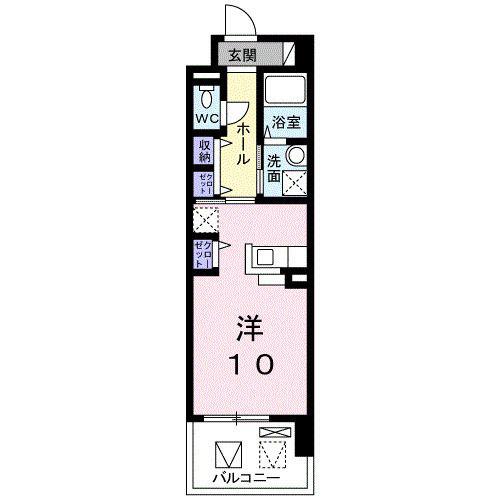 アルカディアコート(ワンルーム/3階)の間取り写真