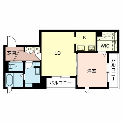 カーサレジオ山坂(1LDK/2階)の間取り写真