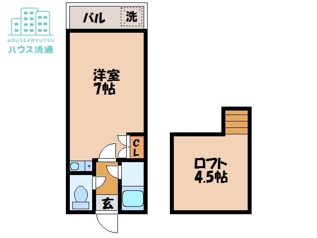 プレンティ三原(ワンルーム/2階)の間取り写真