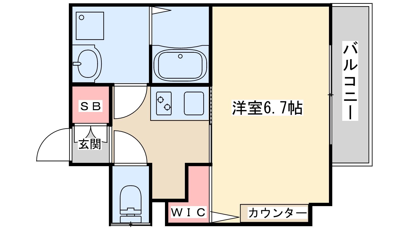 ライフフィールド塚本グレース(1K/8階)の間取り写真