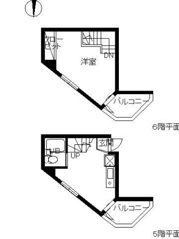 スカイコート高田馬場第3(1K/6階)の間取り写真
