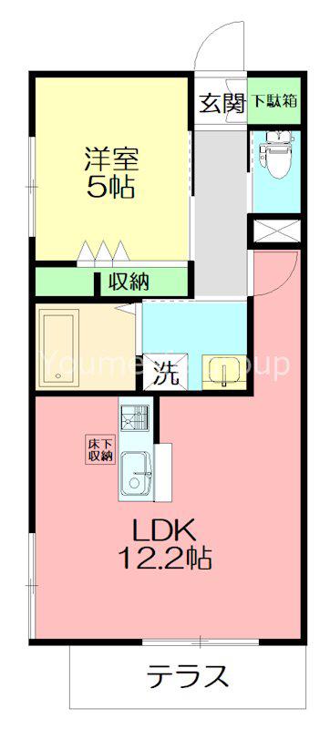 エストレーラ緑園(1LDK/1階)の間取り写真