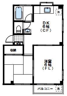 たまハイムI(2DK/2階)の間取り写真