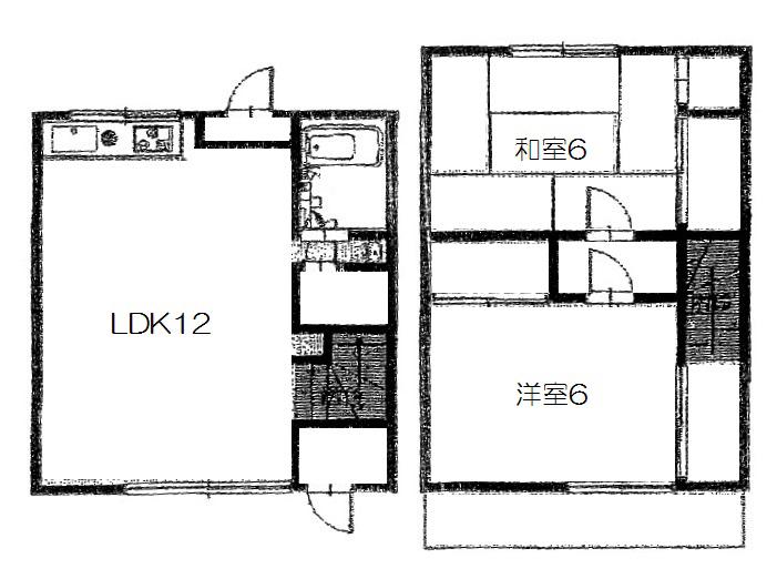 ファミーユK A棟(2LDK/1階)の間取り写真