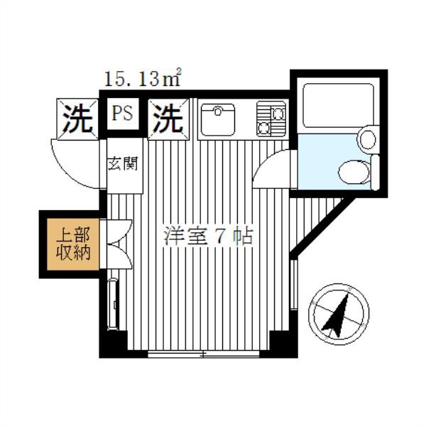 メゾン水川(ワンルーム/1階)の間取り写真