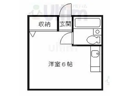 ハイツ泉涌寺(ワンルーム/3階)の間取り写真