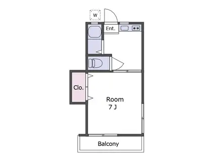 如水ハイツ(1K/1階)の間取り写真