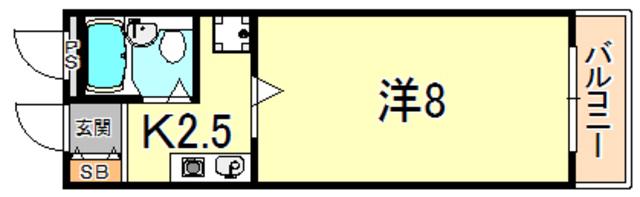 コウアロイヤル垂水PARTII(1K/5階)の間取り写真