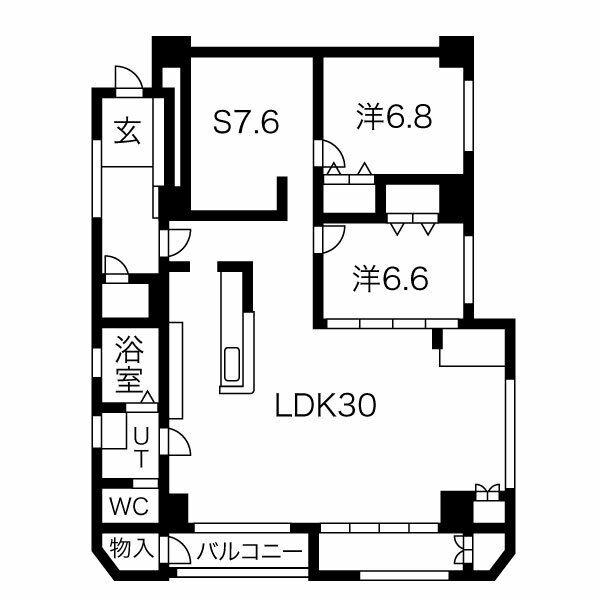 愛宕橋マンションファラオ(2SLDK/8階)の間取り写真