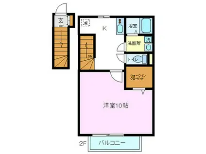 エトワール(1K/2階)の間取り写真