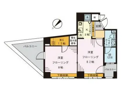 コンフォート東新宿(1LDK/8階)の間取り写真