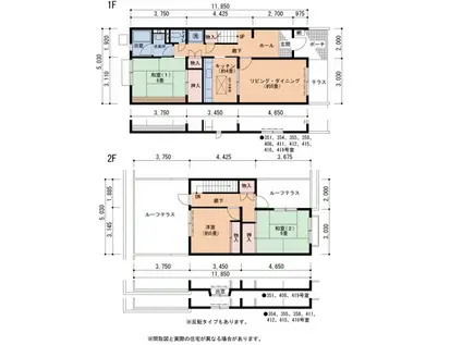 UR藤沢台第五(3LDK/1階)の間取り写真