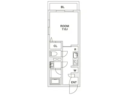 エスペランサ中野松が丘(1K/4階)の間取り写真