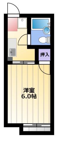 フローラMK(1K/1階)の間取り写真