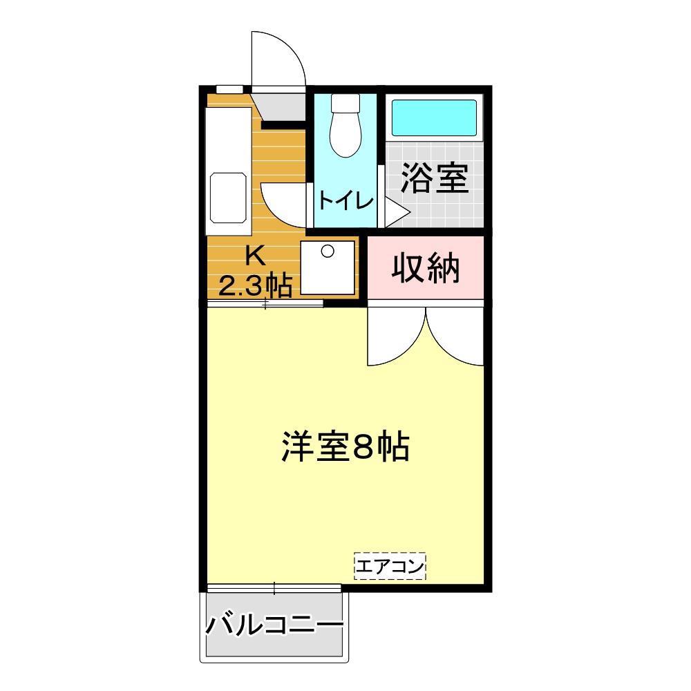 レジデンス高山(1K/2階)の間取り写真