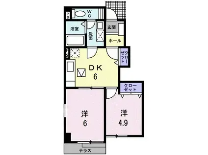 メゾン・アンジュ参番館(2DK/1階)の間取り写真