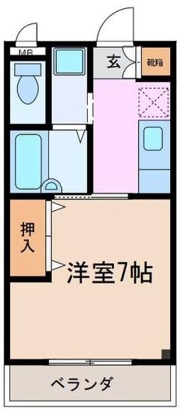 ブリーズII(1K/2階)の間取り写真