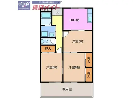 第一西浜ハイツ(3DK/1階)の間取り写真