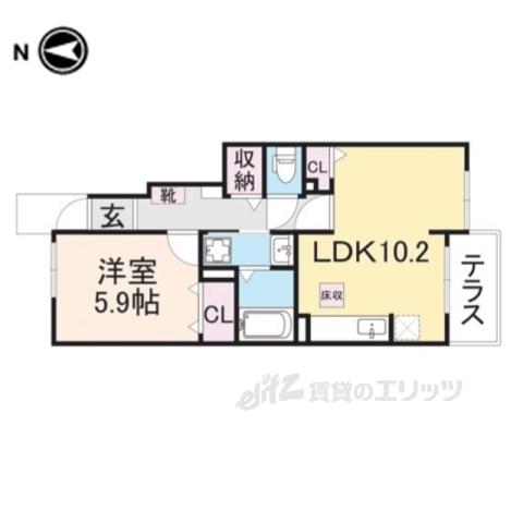 オーブ コリーヌ(1LDK/1階)の間取り写真