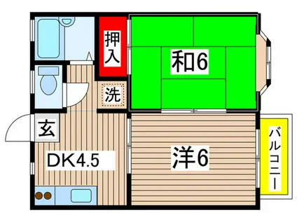 ライトタウン国立(2DK/2階)の間取り写真