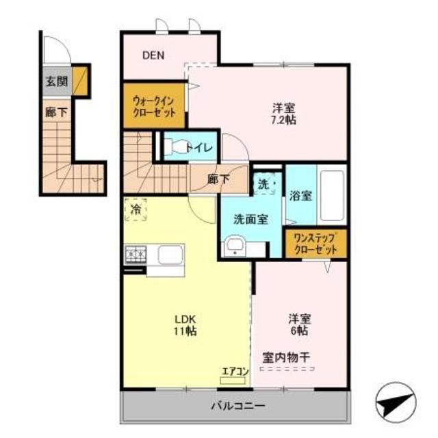 シエル エトワール B(2LDK/2階)の間取り写真