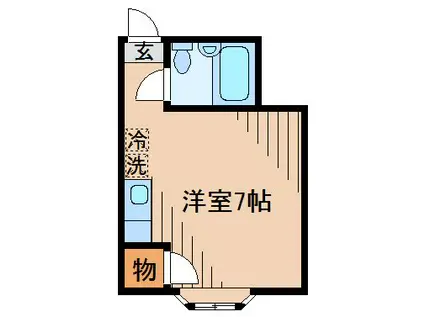 パールハイム(ワンルーム/1階)の間取り写真