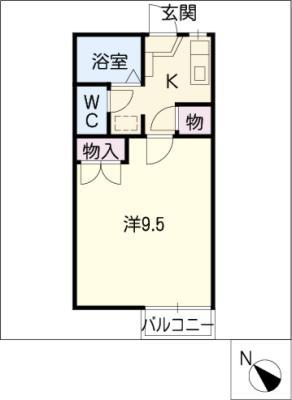 プレミールサンポー(1K/2階)の間取り写真