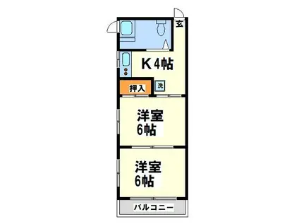 金龍堂ビル(2K/3階)の間取り写真