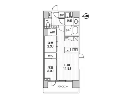 SEASON FLATS KURAMAE(2LDK/3階)の間取り写真
