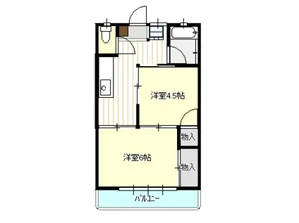 エディコーポ(2K/2階)の間取り写真