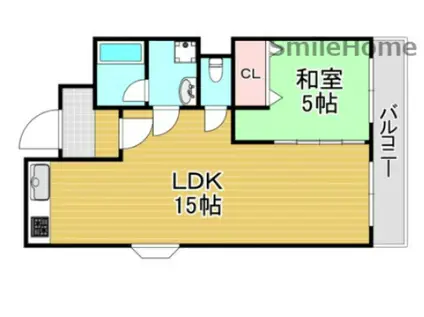 ハピネス南館(1LDK/4階)の間取り写真