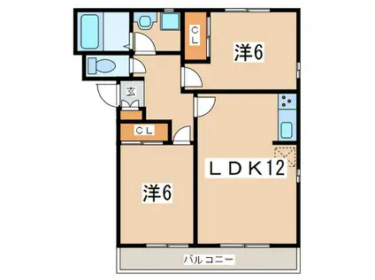 GRACEE棟(2LDK/2階)の間取り写真
