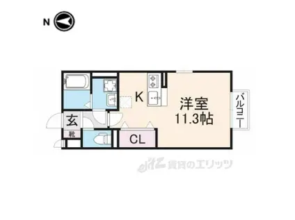 レーブ プレミールⅠ(ワンルーム/2階)の間取り写真