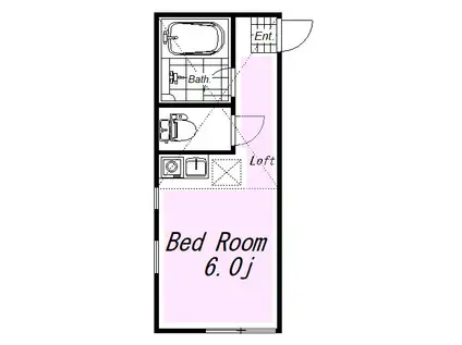 ユナイト三ツ沢ル・リアン(ワンルーム/2階)の間取り写真