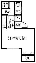 チュリス4・5(1K/1階)の間取り写真