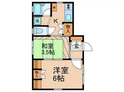 ヴィラ琴寄(2K/1階)の間取り写真