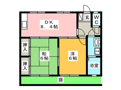 SOCIAM(2DK/1階)の間取り写真