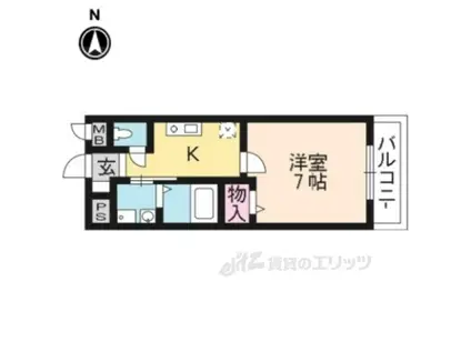 ヴィラ・グレイス2(1K/1階)の間取り写真