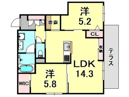 AIRIS(2LDK/1階)の間取り写真